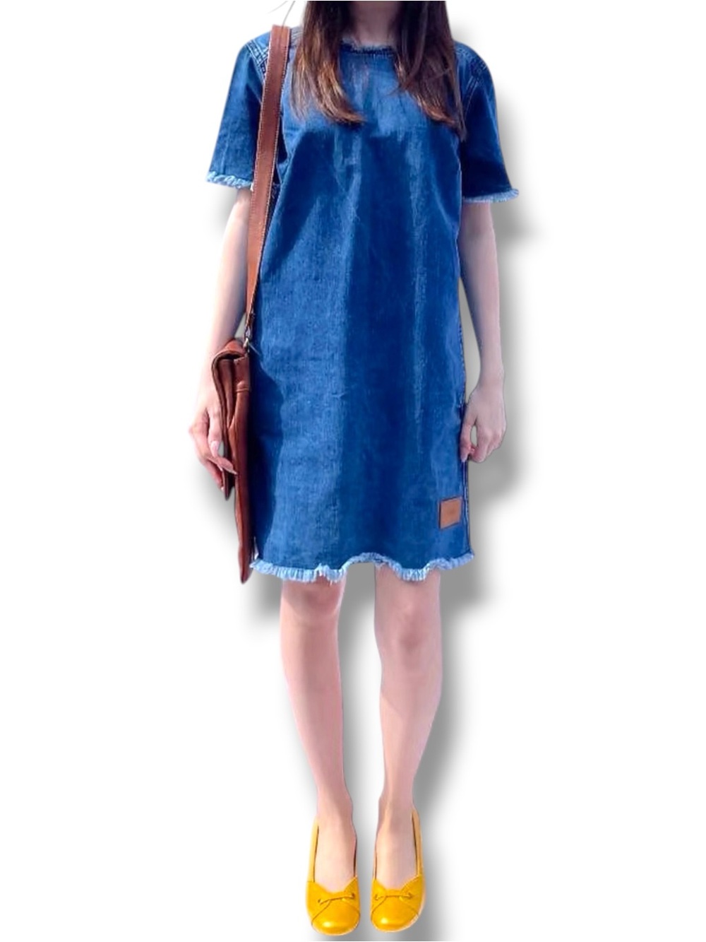 2ndDay Denim Mini Shift Zip Back Dress Size 40 US 8